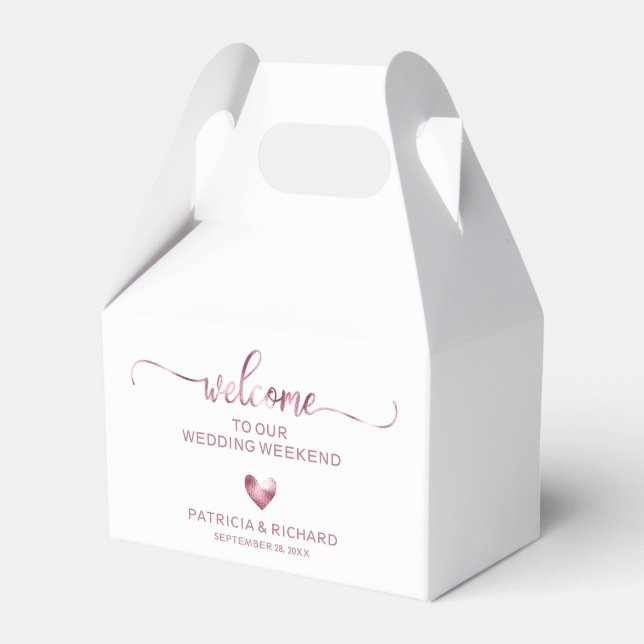 Niedlich Heart Wedding Welcome Hotel Gefallen Box Geschenkschachtel (Vorderseite)