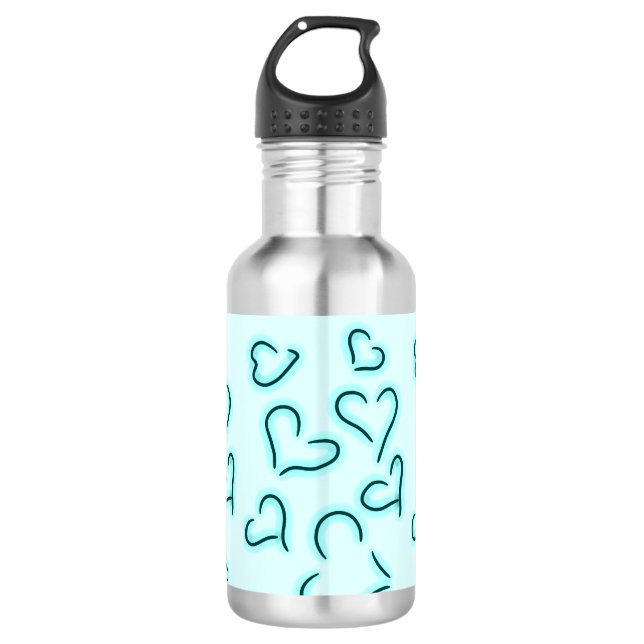 Niedlich Hearts Blue Edelstahlflasche (Vorderseite)
