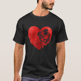 Niedlich Hearts English Bulldog Hund Welpe Lover V T-Shirt