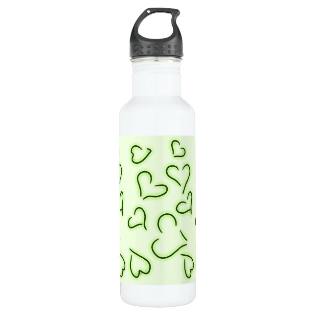Niedlich Hearts Green Edelstahlflasche (Vorderseite)