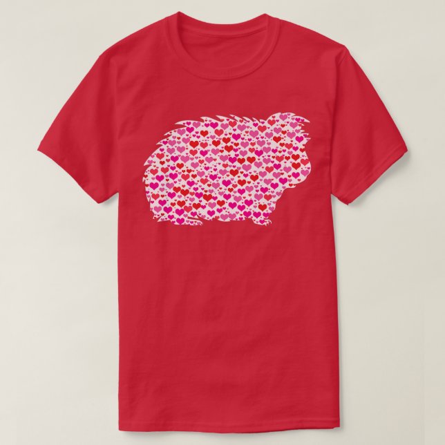 Niedlich Hearts Guinea Schwein Funny Animals Lover T-Shirt (Design vorne)