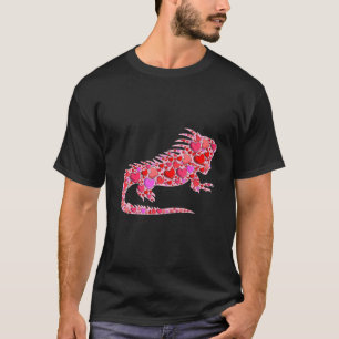 Niedlich Hearts Iguana Funny Animals Lover Valenti T-Shirt