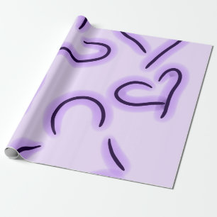Niedlich Hearts Lila Geschenkpapier