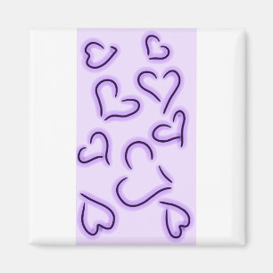 Niedlich Hearts Lila Magnet