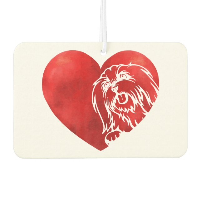 Niedlich Hearts Maltese Dog Puppy Lover Valentinst Autolufterfrischer (Vorderseite)