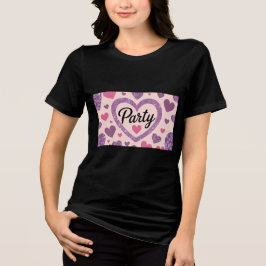 Niedlich Hearts Party Schwarzer T - Shirt