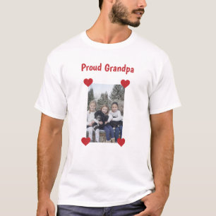 Niedlich Hearts Proud Opa Liebe Vertikales Foto T-Shirt