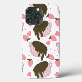Niedlich Hearts Schokolade Erdbeeren Muster Pink Case-Mate iPhone Hülle