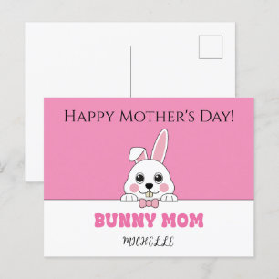 Niedlich Helle Mama Rosa Personalisiert Feiertagspostkarte