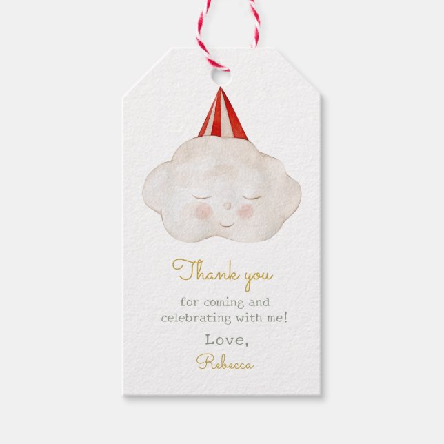 Niedlich Hello Baby Cloud Baby Dusche Geschenkanhänger (Vorderseite)