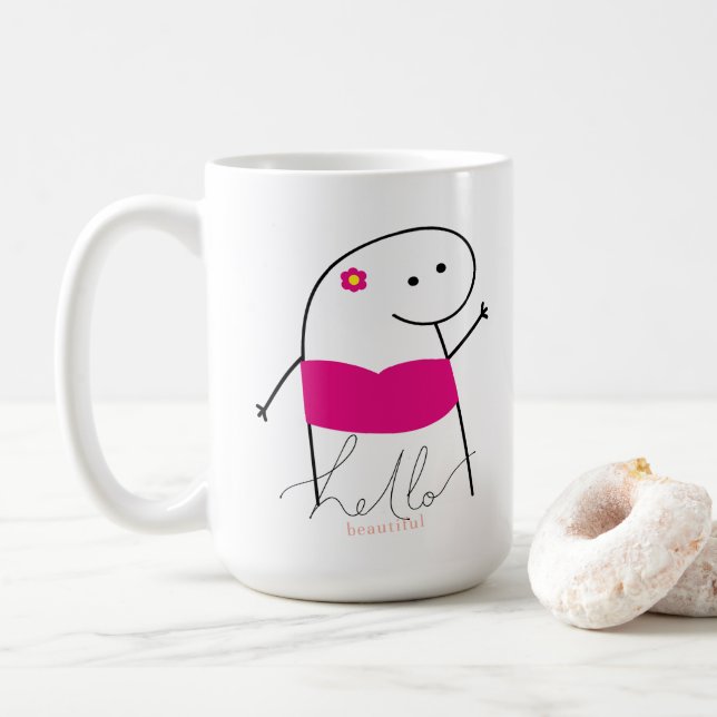 Niedlich Hello Beautiful 15 0z Tasse (Mit Donut)