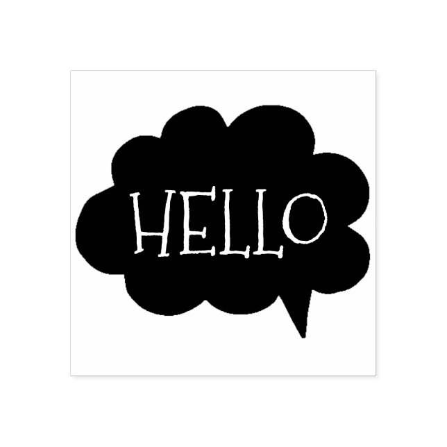 Niedlich Hello Cloud Talk Blase | Art Briefmarke Gummistempel (Prägung)