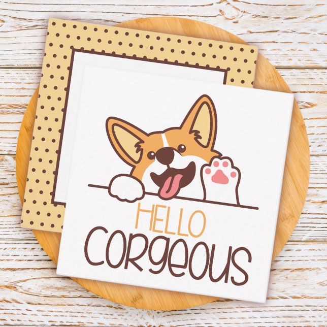 Niedlich Hello Corgi Dog Mitteilungskarte (Von Creator hochgeladen)