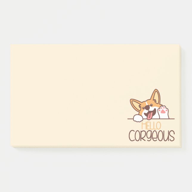 Niedlich Hello Corgi Dog Post-it Klebezettel (Vorderseite)