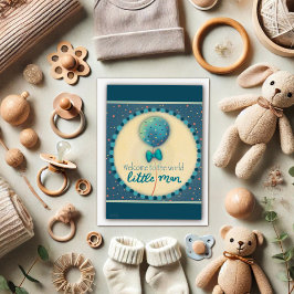 Niedlich Hello Little Man Funny Baby Modern Card Karte