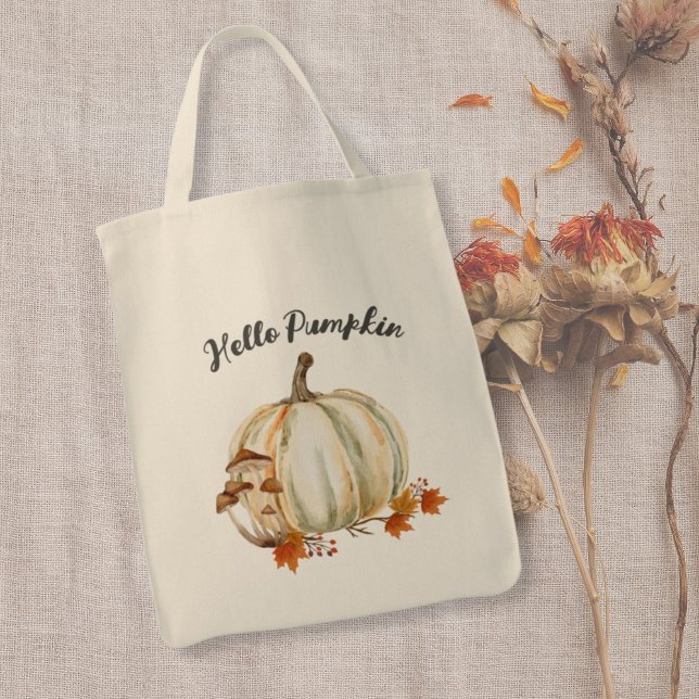 Niedlich Hello Pumpkin Mushroom Gemütliche Herbstl Tragetasche (hello pumpkin cosy fall tote bag)