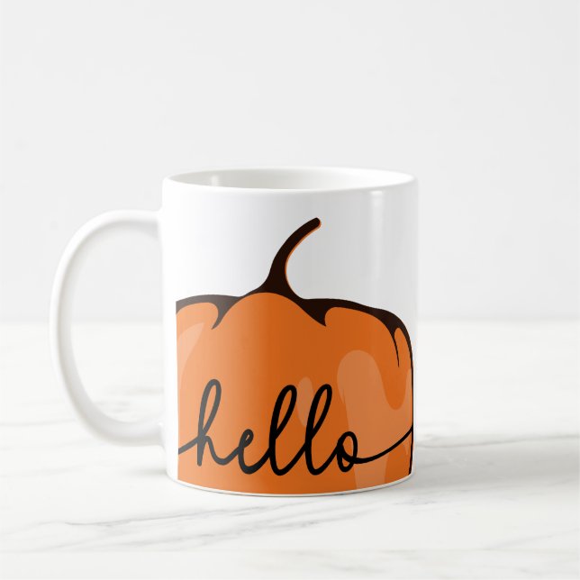 Niedlich Hello Pumpkin Skript Herbst Grosser Herbs Kaffeetasse (Links)