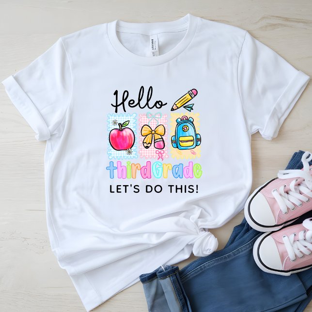 Niedlich Hello Third Grade Preppy T-Shirt (Von Creator hochgeladen)