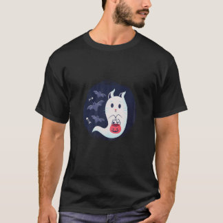 Niedlich Helloween Ghost Kitten T Shirt Ghost Cat