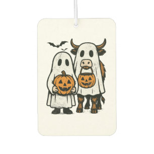 Niedlich Herbst Highland Cow Ghost Halloween 2 Autolufterfrischer