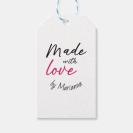 Niedlich hergestellt mit Liebe Aufkleber Geschenkanhänger