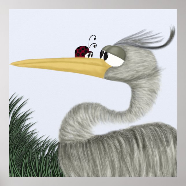 Niedlich Heron und Ladybug Poster (Vorne)