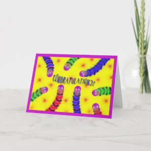 Niedlich Herzlichen Glückwunsch New Baby Worm Fuzz Karte