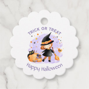 Niedlich Hexenfröhliche Halloween-Liebesmarken Geschenkanhänger