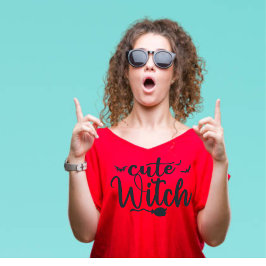 Niedlich Hexenrot-Womens Halloween T-Shirt