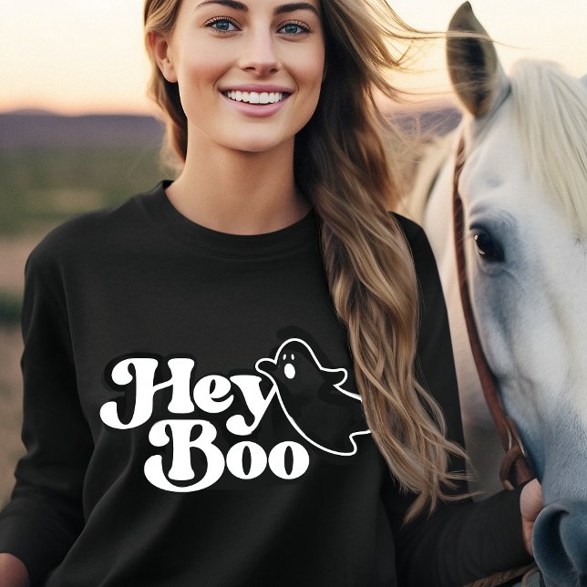 Niedlich Hey Boo Funny Ghost Halloween T-Shirt (Von Creator hochgeladen)