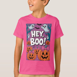 Niedlich Hey Boo Funny Ghost Halloween T - Shirt