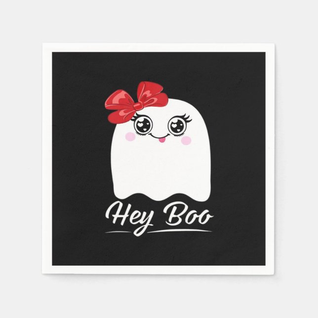 Niedlich Hey Boo Halloween Serviette (Vorderseite)