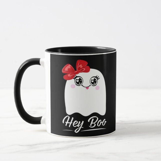 Niedlich Hey Boo Halloween Tasse (Links)