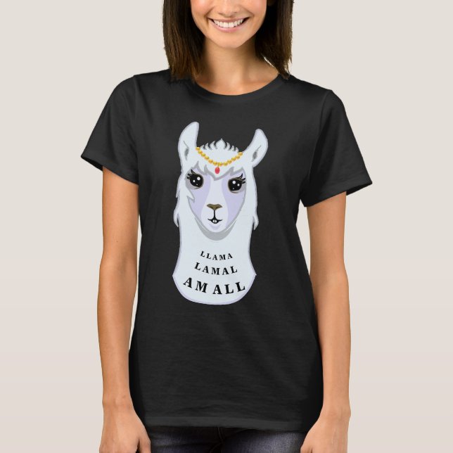 Niedlich Himmlische Llama Queen T-Shirt (Vorderseite)