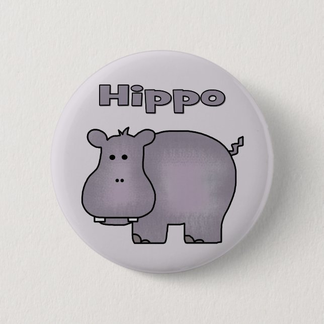 Niedlich Hippo Button (Vorderseite)