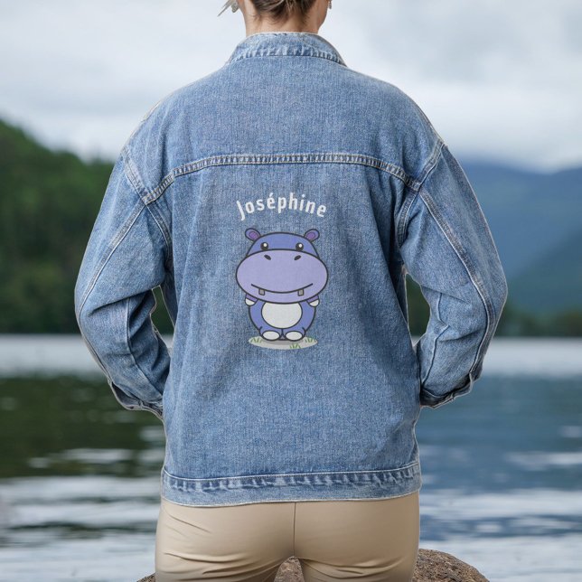 Niedlich Hippo Jeansjacke (Cute Hippo Denim Jacket)