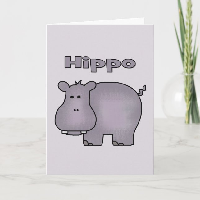 Niedlich Hippo Karte (Vorderseite)