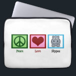 Niedlich Hippo Laptopschutzhülle<br><div class="desc">Peace Liebe Hippos</div>