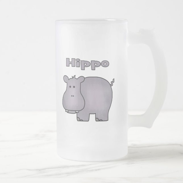 Niedlich Hippo Mattglas Bierglas (Rechts)