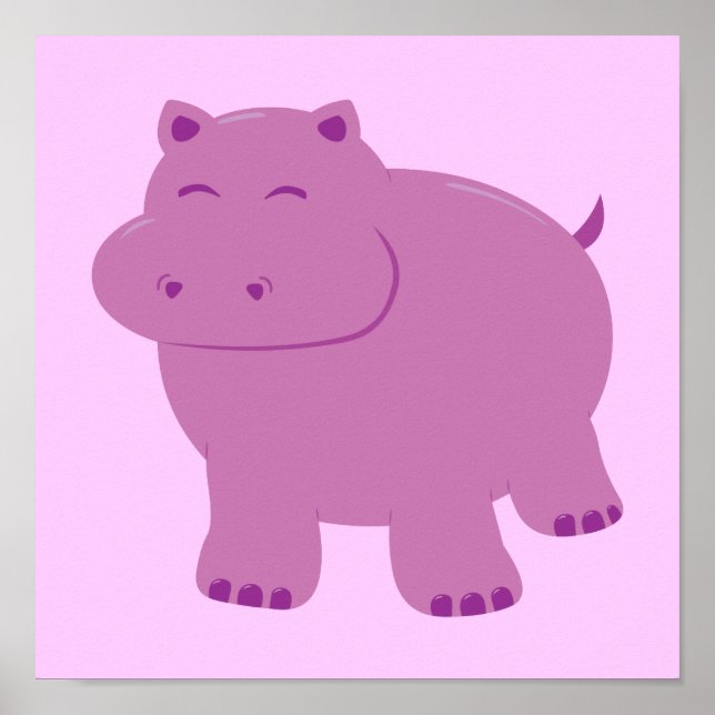 Niedlich Hippo Poster (Vorne)