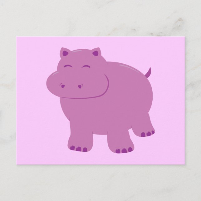 Niedlich Hippo Postkarte (Vorderseite)