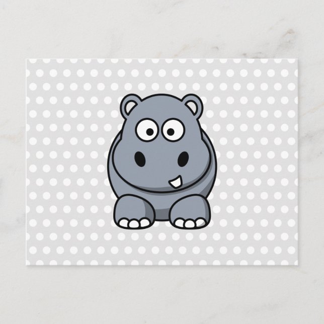 Niedlich Hippo Postkarte (Vorderseite)