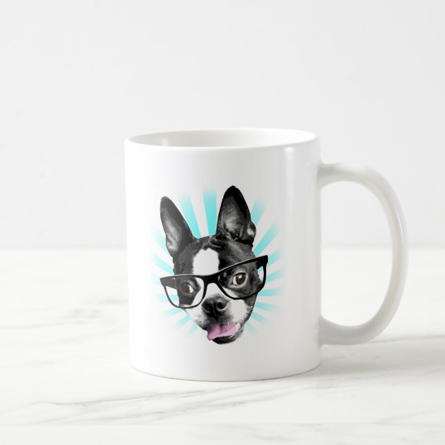 Niedlich! Hipster-Boston-Terrier Tasse (Rechts)