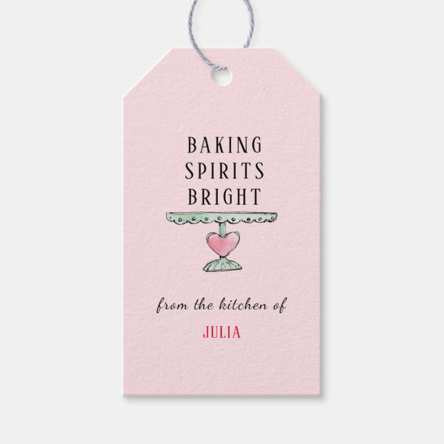 Niedlich Holiday 'Baking Sprits Bright' Pink Geschenkanhänger (Vorderseite)