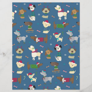 Niedlich Holiday Doggies Scrapbook Paper