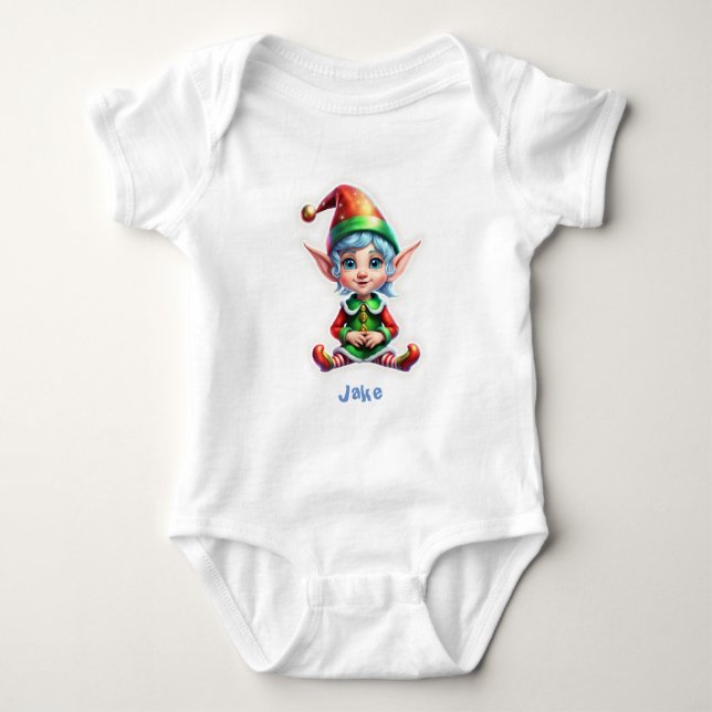 Niedlich Holiday Elf Baby Strampler (Vorderseite)