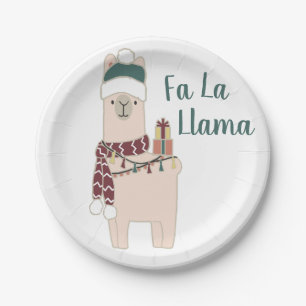 Niedlich Holiday Fa La Llama Design Pappteller