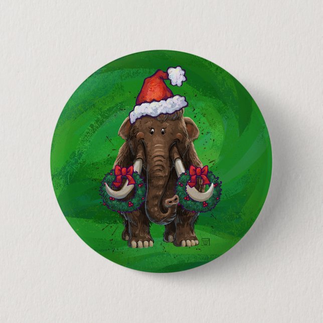 Niedlich Holiday Mastodon Button (Vorderseite)