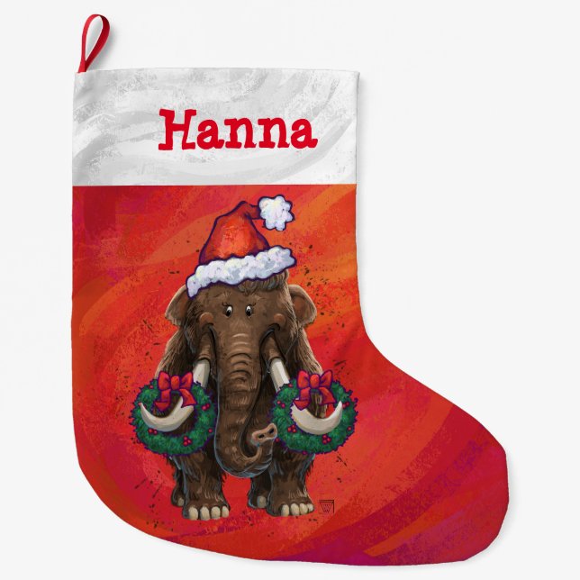 Niedlich Holiday Mastodon Großer Weihnachtsstrumpf (Vorderseite)