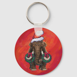 Niedlich Holiday Mastodon Schlüsselanhänger
